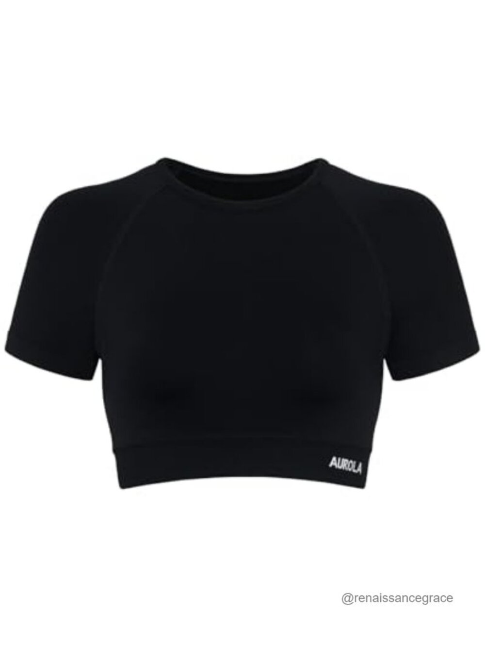 AUROLA Influence Nylon Spandex Seamless Crop Top Short Sleeve Compression